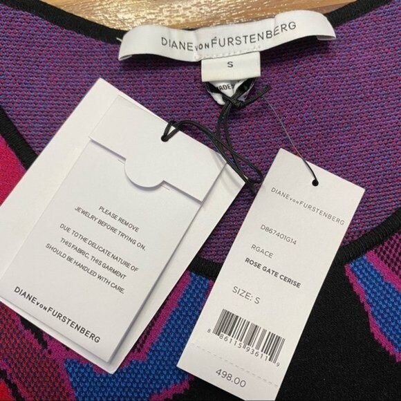 Worn on TV, Diane von Furstenberg Sleeveless Jacquard Body Con Dress Size Small - Picture 10 of 12